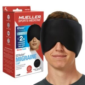 NIB Mueller® EZ Relief™ Migraine Cap, Unisex, One Size Fits Most - Black